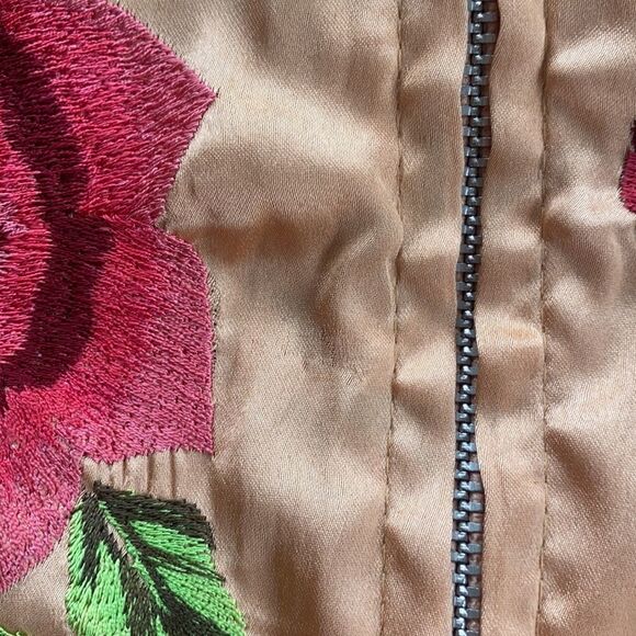 Free People‎ Embroidered Satin Bomber Jacket Size Small - Picture 7 of 9